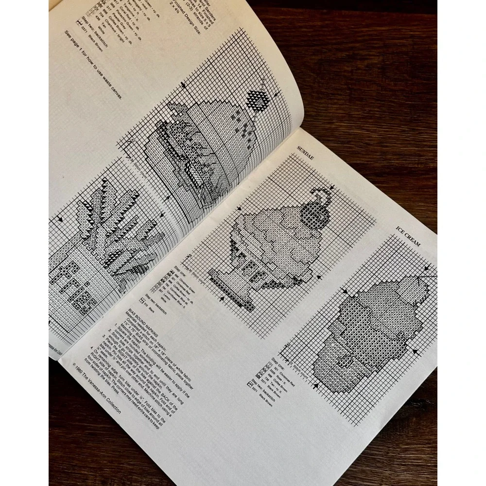 Vintage 1980 Christmas Pie Cross-Stitch Pattern Booklet Vanessa-Ann Collection